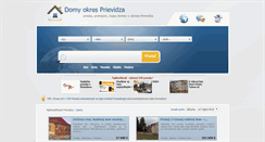 Desktop Screenshot of domy.nehnutelnosti-prievidza.eu